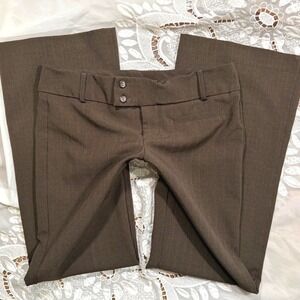 Y2K Low Rise Office Siren Brown Pinstripe Wide Leg Dress Pants Low Rise Trousers